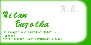 milan buzolka business card